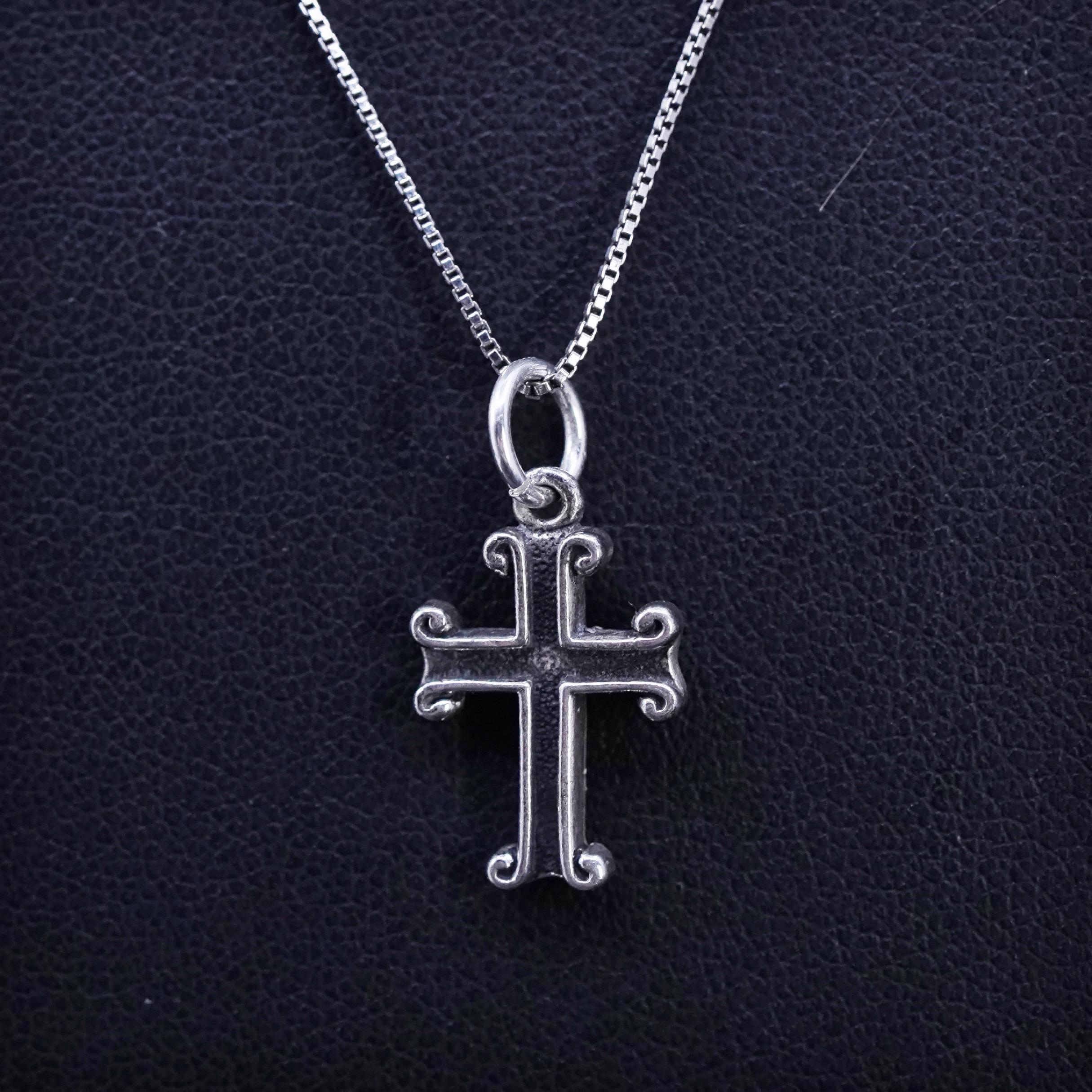 アクセサリー Vintage Italy 925 cross necklace 925 Sterling Silver Cross Made in Italy - Etsy