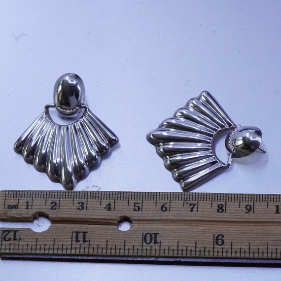 激安挑戦！！  925 Stamped Earrings, Shell Ribbed Handmade 925 Silver Sterling Mexican Vintage Mexico UK Etsy - TF-74 アクセサリー