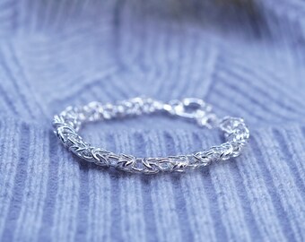 登場! Italian Vintage 8mm, 7” Bold Handmade Silver Sterling アンティーク雑貨
