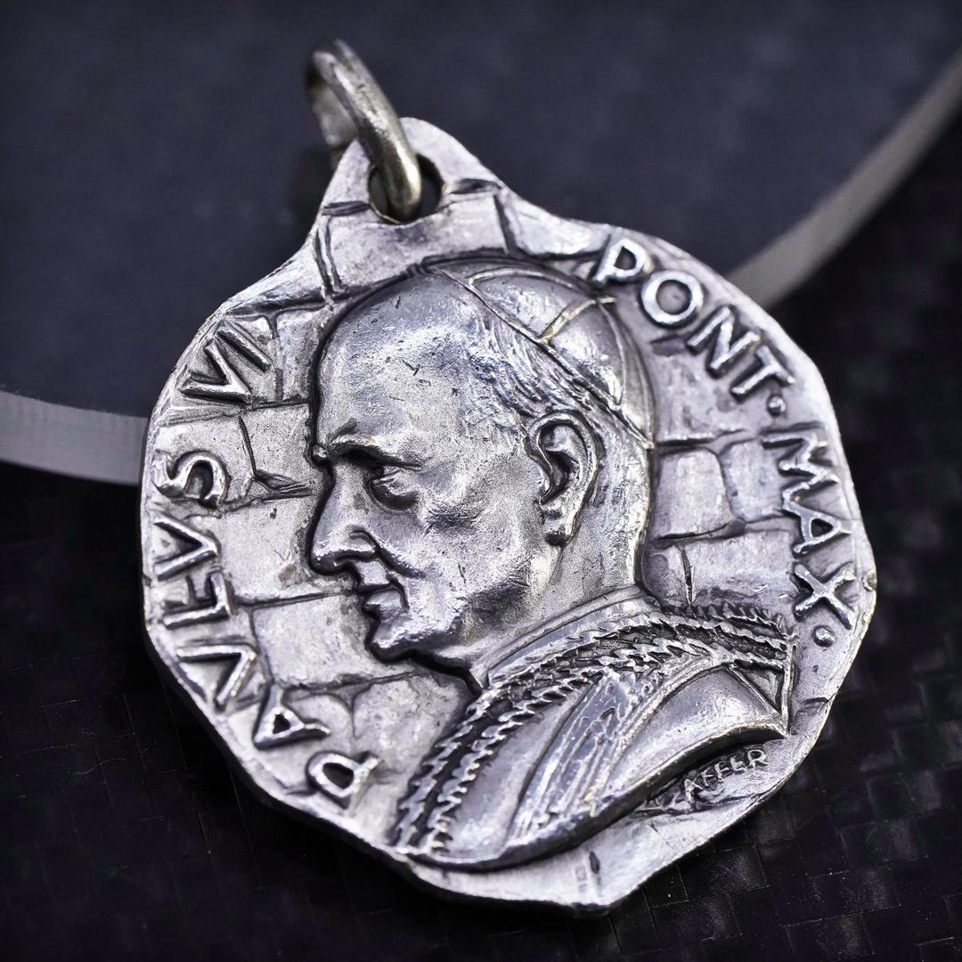 Vintage Pope John Paul II Saint Christopher Save Us, Sterling 925 ...