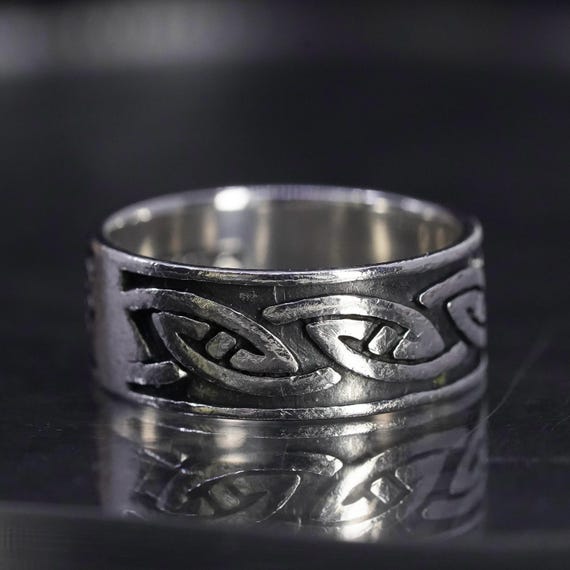 【20/80】 STERLING SILVER ID RING 8mm Sterling Silver Ring 8mm Band Genuine Solid Hallmarked 925