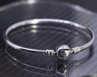 6.5”, vintage Pandora ALE sterling silver 925 moments bangle bracelet, stamped 925 Pandora