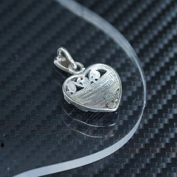 Vintage sterling silver 925 handmade heart pendan… - image 4