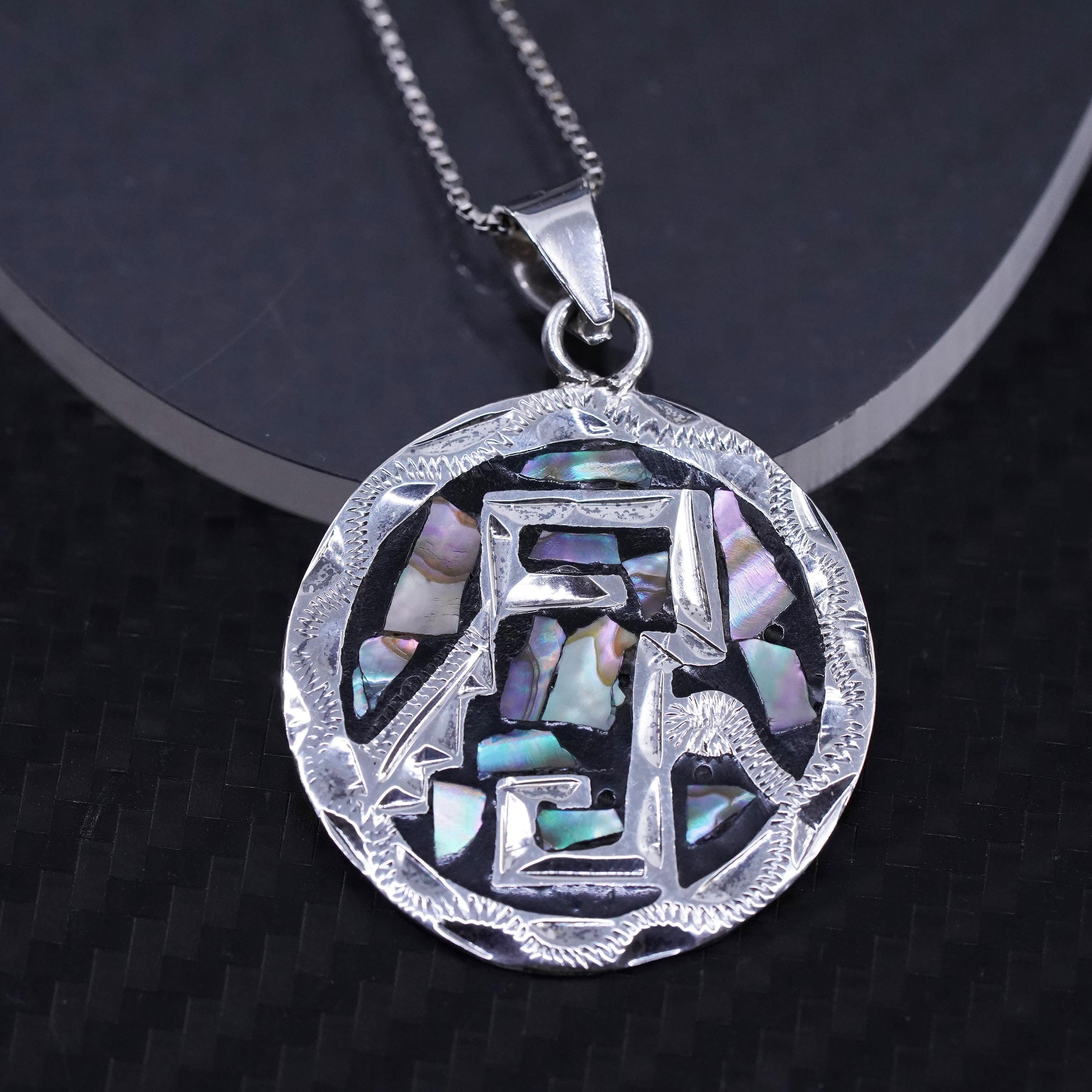 アクセサリー Vintage Mexican silver necklace charm Vintage Mexican Necklace Mid Century Sterling Silver and