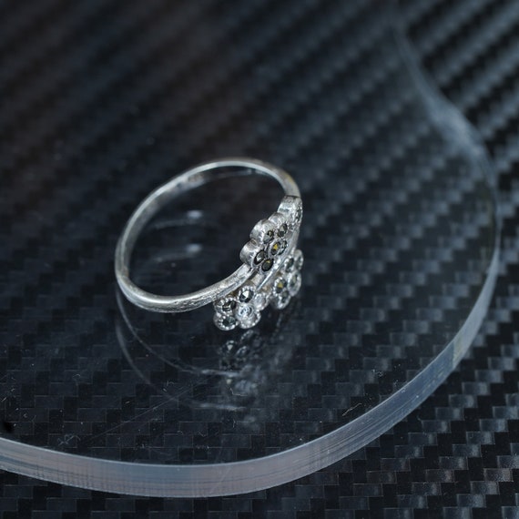 Size 6.5, vintage sterling silver 925 flower ring… - image 3