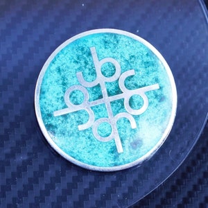 Southwestern sterling silver 925 handmade circle brooch with turquoise inlay, stamped sterling