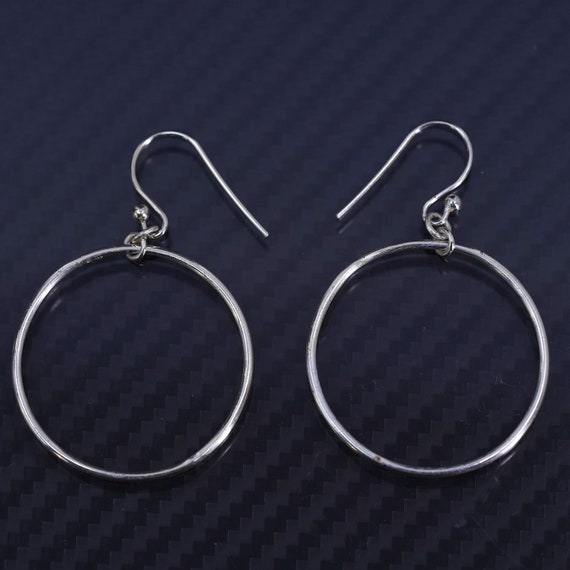 vintage sterling silver 925 circle disc earrings,… - image 3