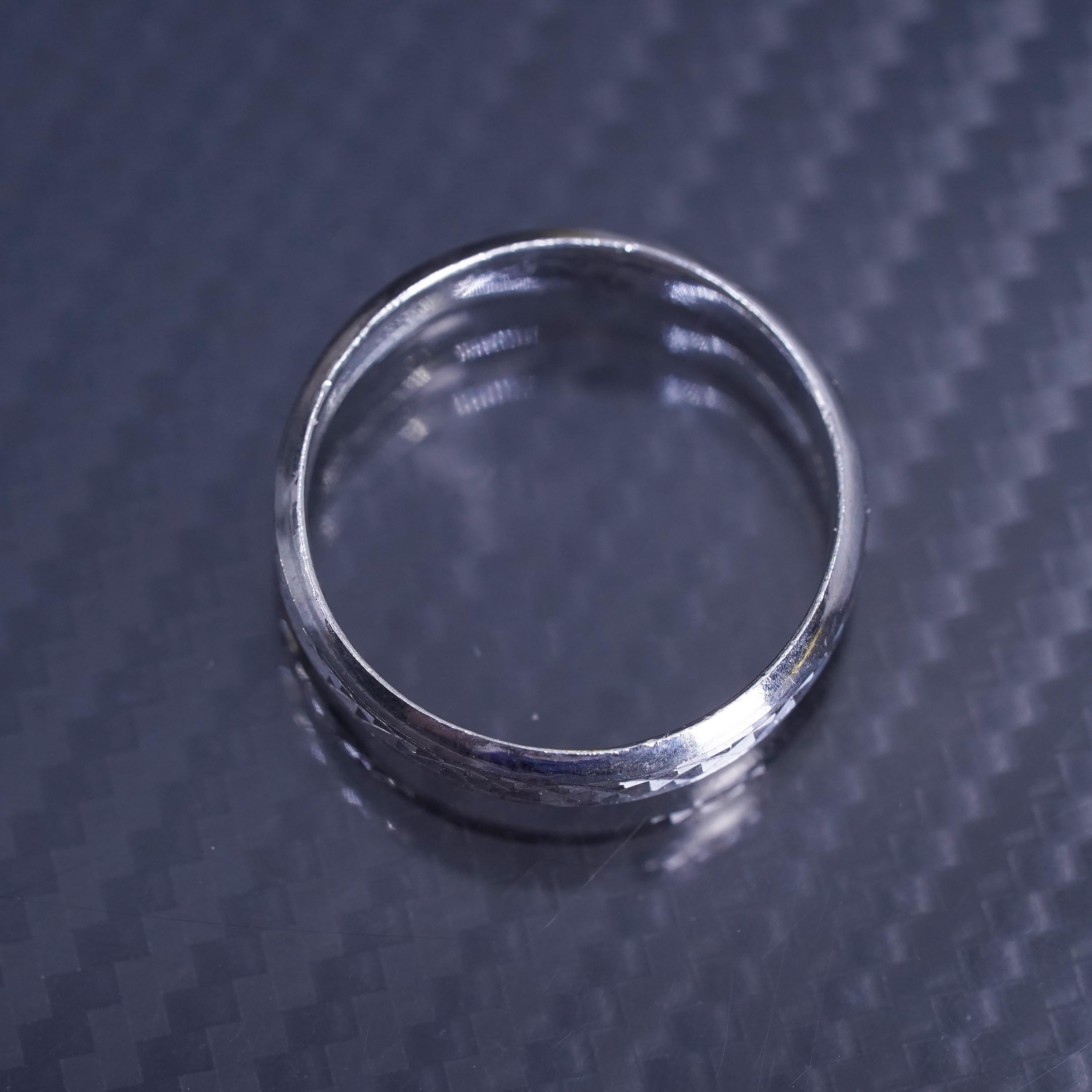 Size 11, Vintage Southwestern Sterling Silver 925 Handmade Ring 