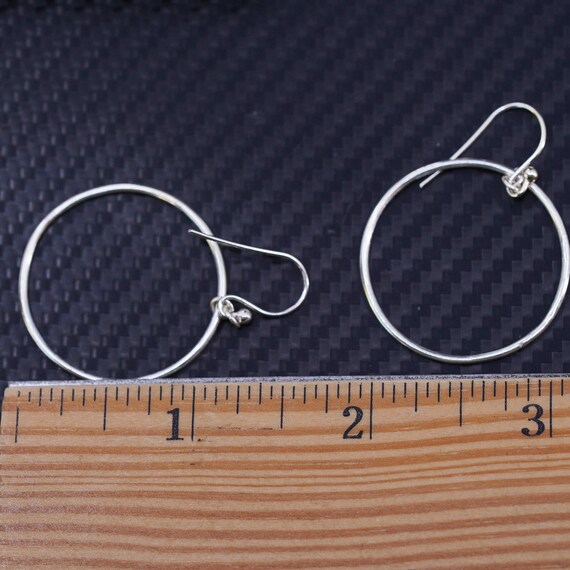 vintage sterling silver 925 circle disc earrings,… - image 5