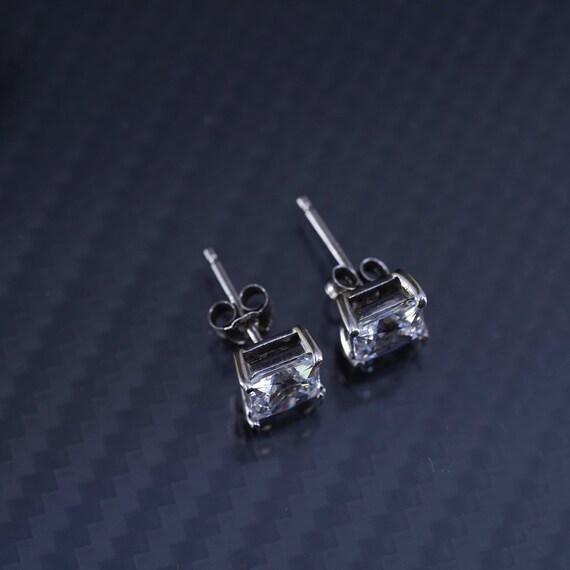 6mm Vintage sterling silver 925 square studs earr… - image 5