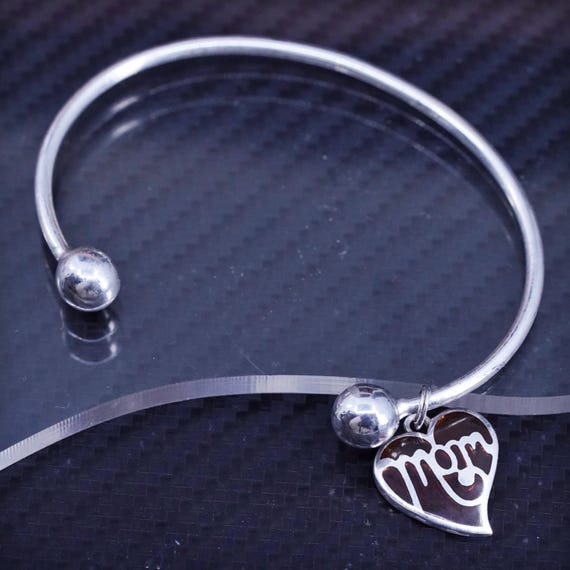 6.5”, Vintage Mexican Sterling Silver 925 Cuff, Charm Cuff