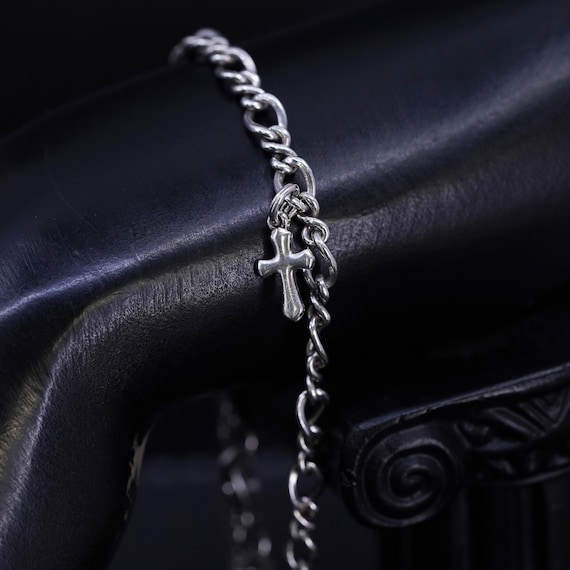 7.25” Vintage James Avery Sterling 925 Silver Figaro Bracelet With