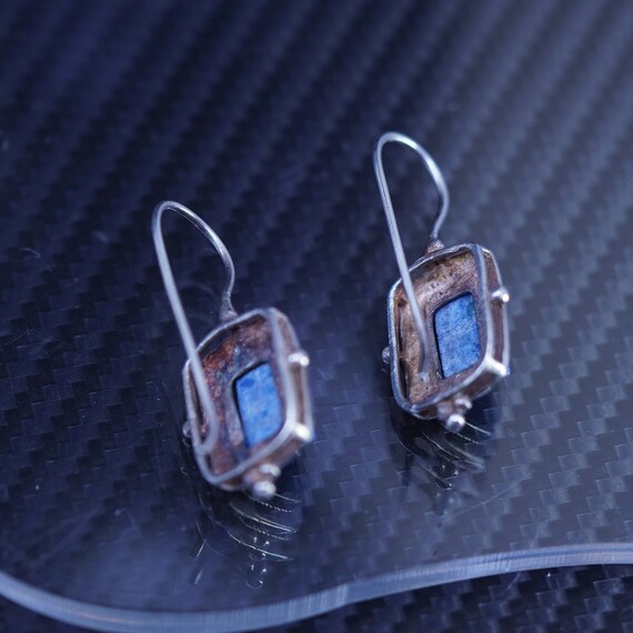 Vintage sterling silver 925 rectangular earrings … - image 4