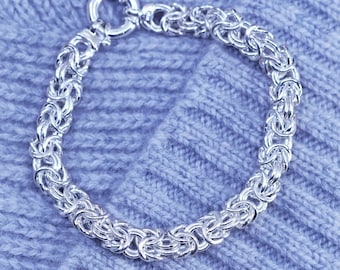 シルバーメダル 925　 ボローニャ　銀 製 Vintage Signed GC 925 Sterling Silver Mesh Link Bracelet