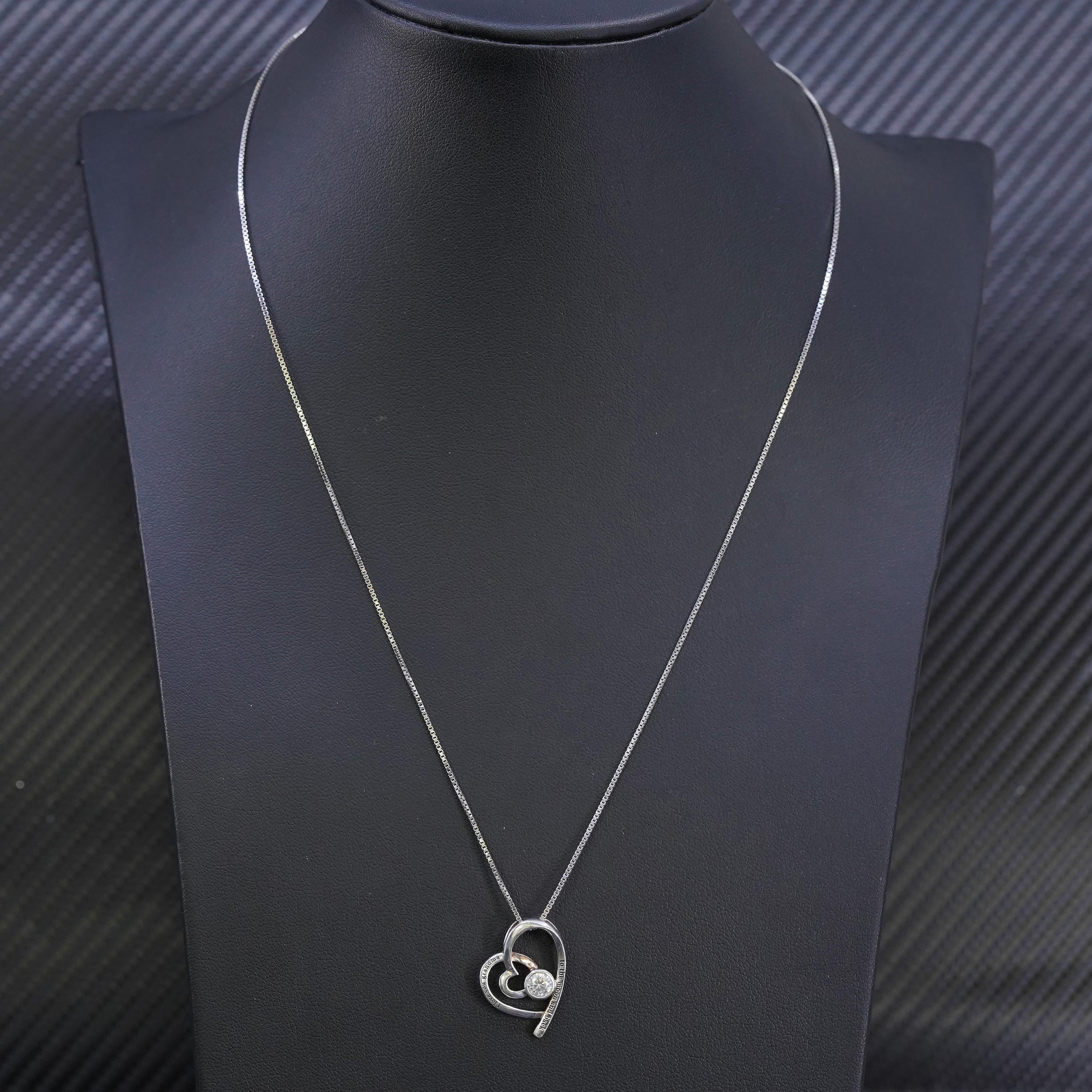 Collana in argento pregiato con luna: catena in argento sterling, stella in topazio bianco - Italia