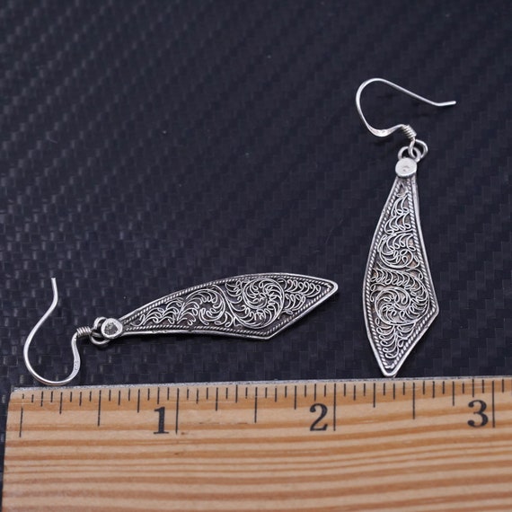 Vintage sterling silver 925 handmade earrings, fi… - image 5