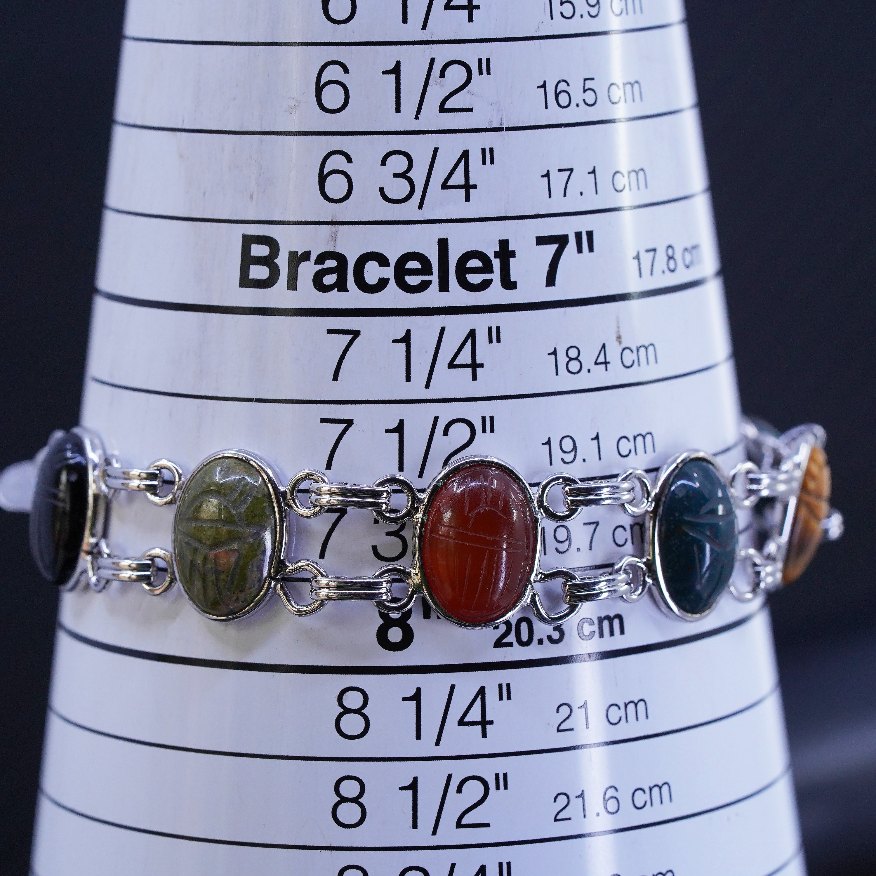 7.75”, Vintage Bojar Sterling 925 Silver Tennis Bracelet
