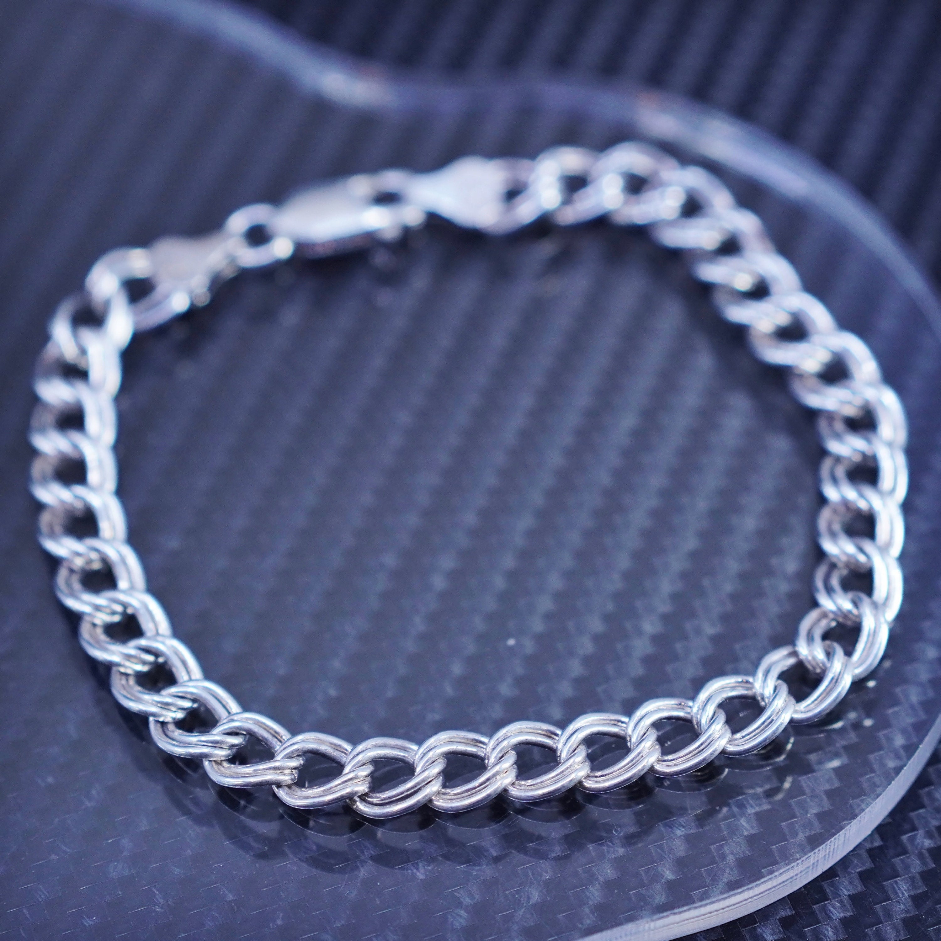 7.5 7mm, Vintage Italy Sterling Silver 925 Double Curb Chain Bracelet, Stamped 925 Italy - Etsy 7.5 7mm, Vintage Italy Sterling Silver 925 Double Curb Chain Bracelet, Stamped 925 Italy - Etsy