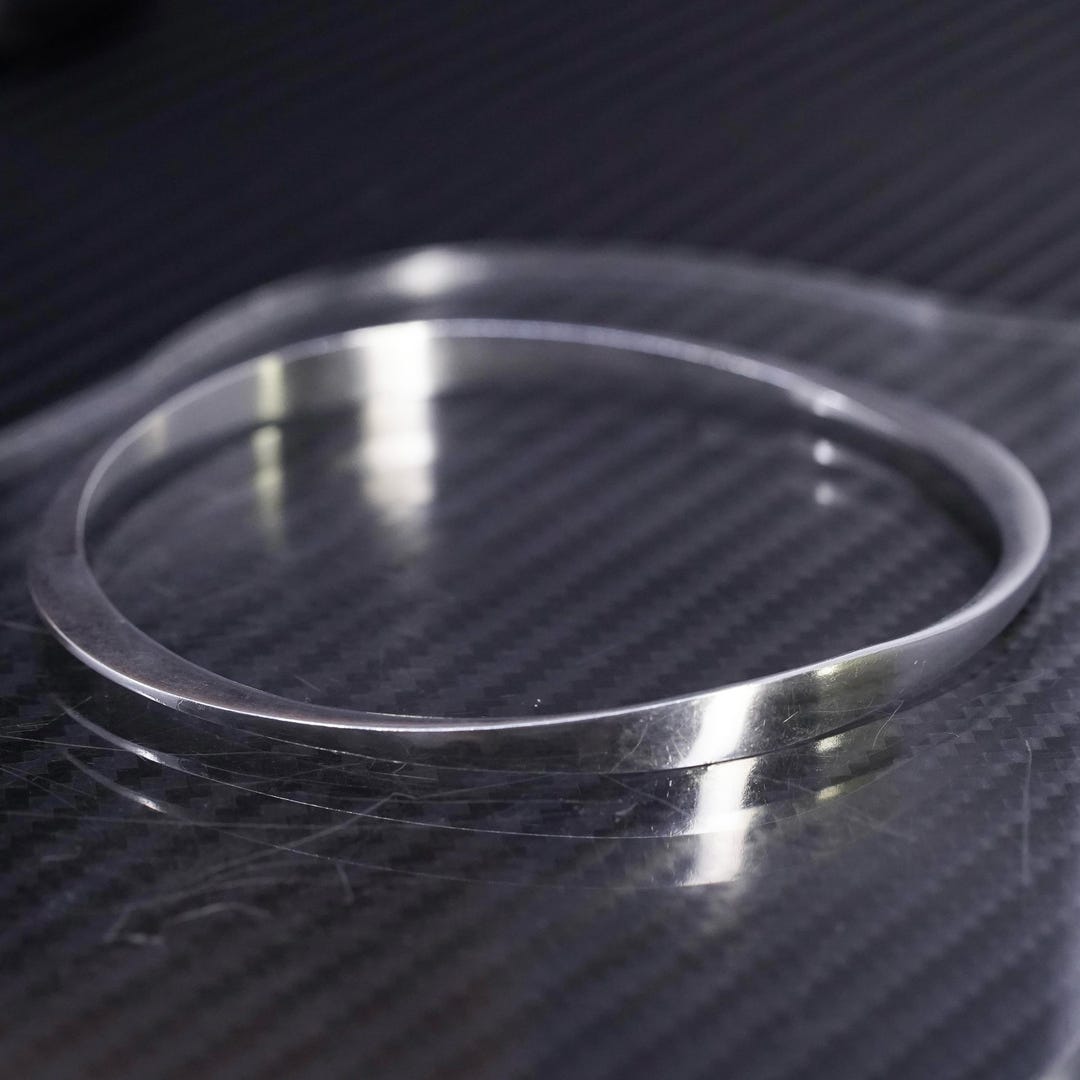 7.75”, Vintage Mexican Sterling Silver 925 Bangle, Stackable