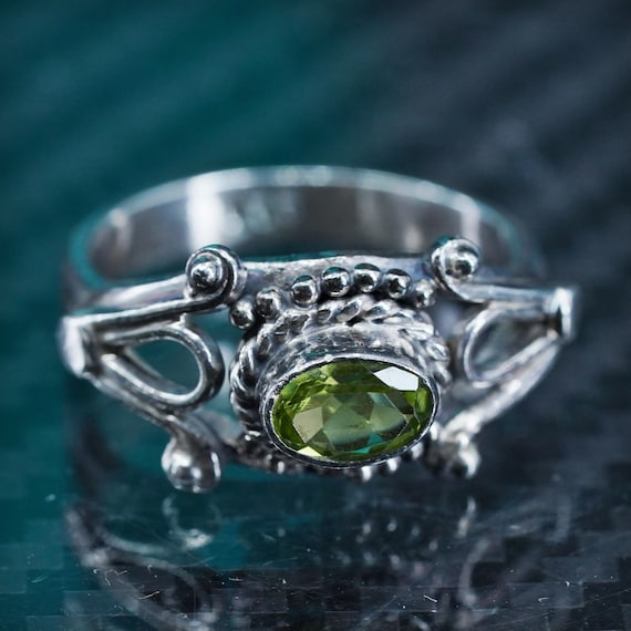 925スターリングシルバーグリーンペリドットビーズアンクルブレスレットアンクレットビーチチェーンファインジュエリーギフト用女性