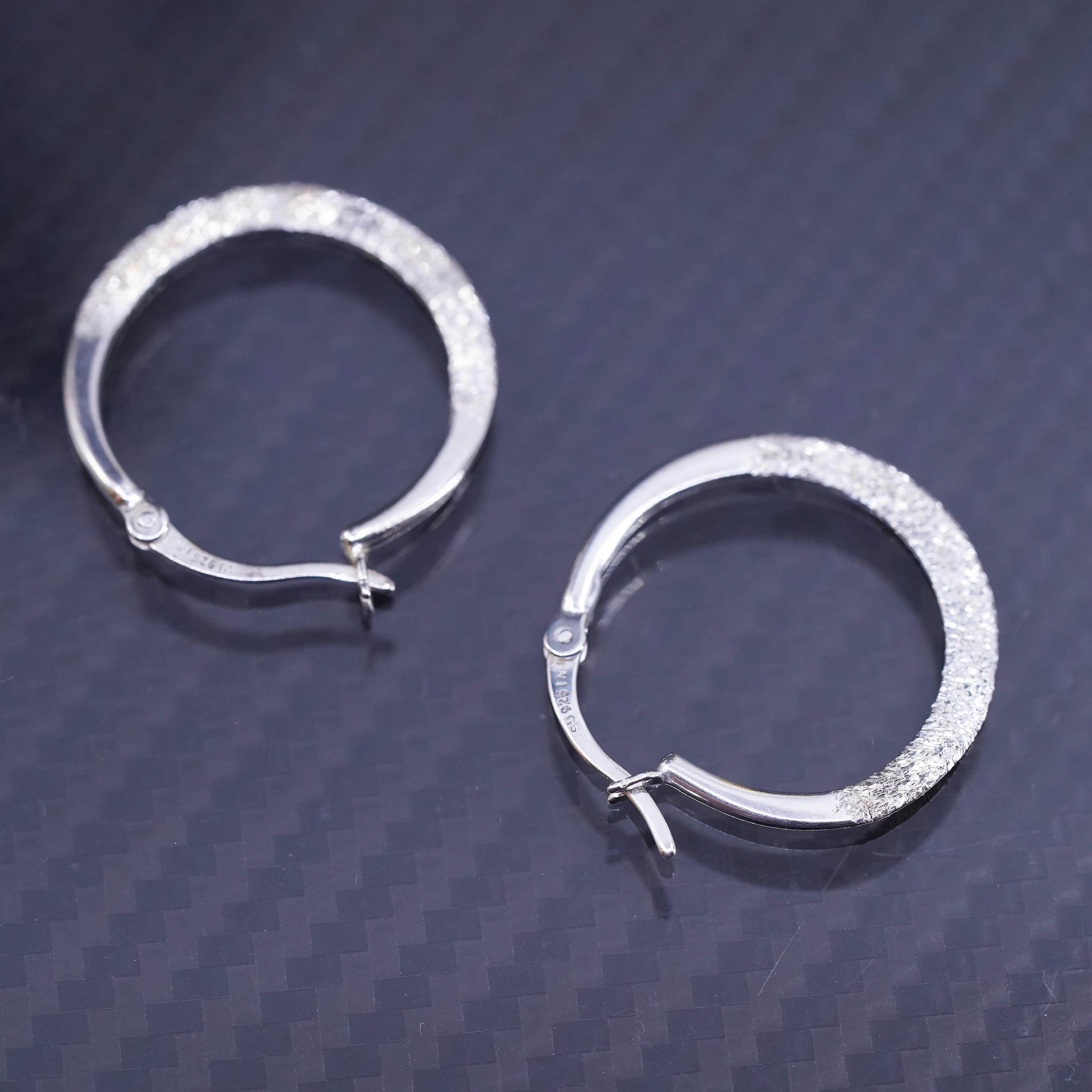 Boucles D'oreilles Anciennes En Argent 925 Sterling - Vintage, Made In Italy - Neuf Sans Emballage