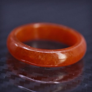 Size 7, vintage solid natural stone carnelian stackable band ring