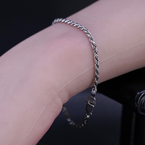 7” 2mm, Vintage Italian Sterling Silver 925 Handmade Rope Chain