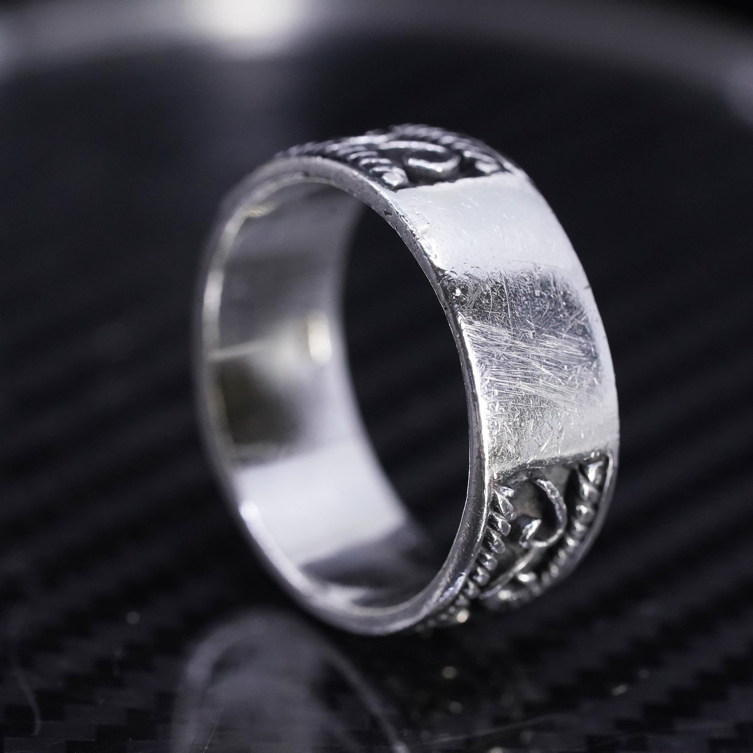 Size 11, Vintage Mexican Sterling Silver 925 Handmade Ring Band 