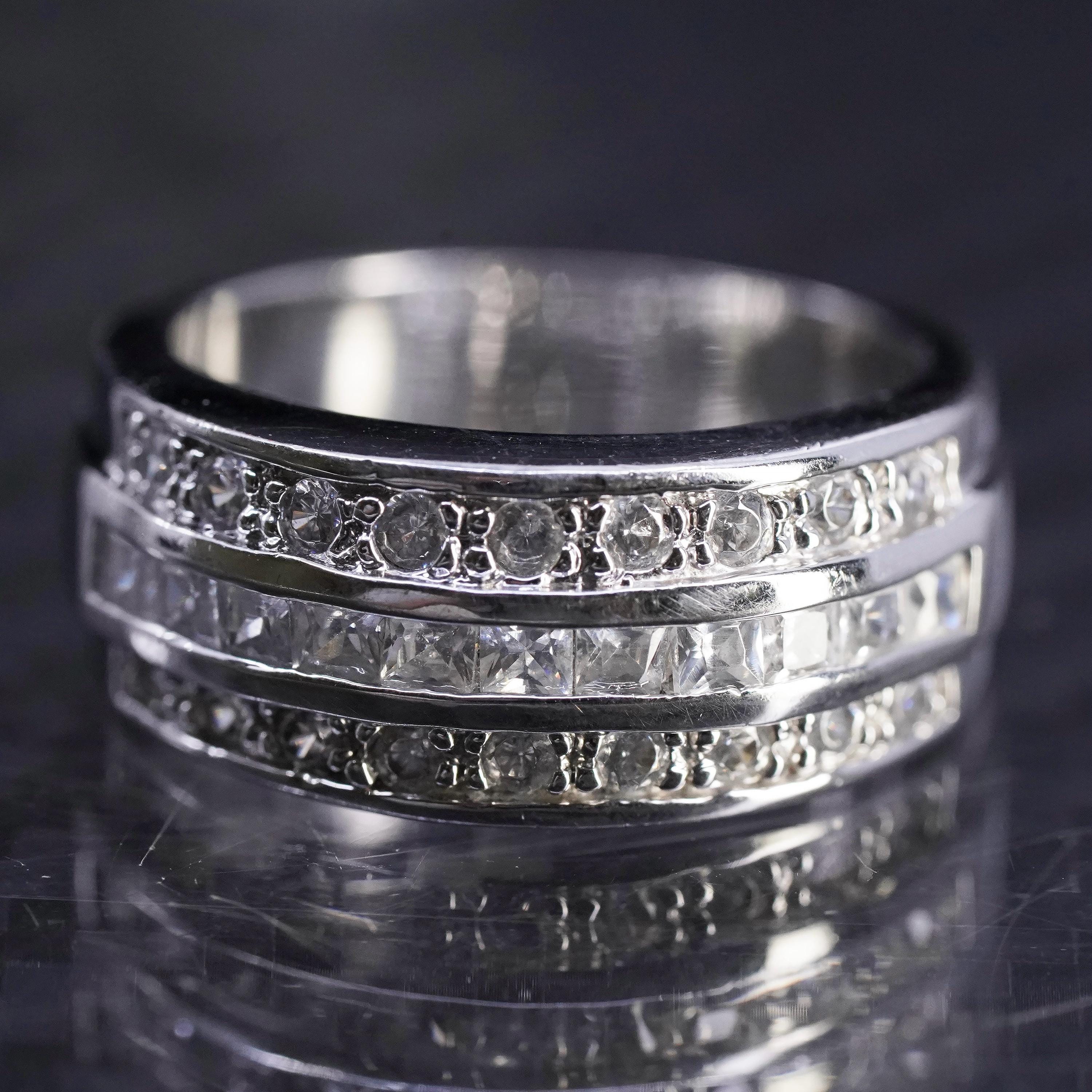 Size 6, Vintage Sterling Silver 925 Stackable Band Ring With