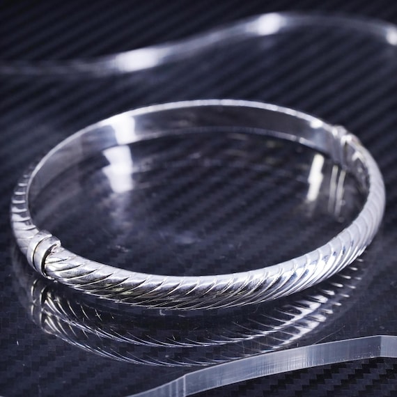 E J Towle Vintage Sterling Silver Ornate Etched Wide Cuff