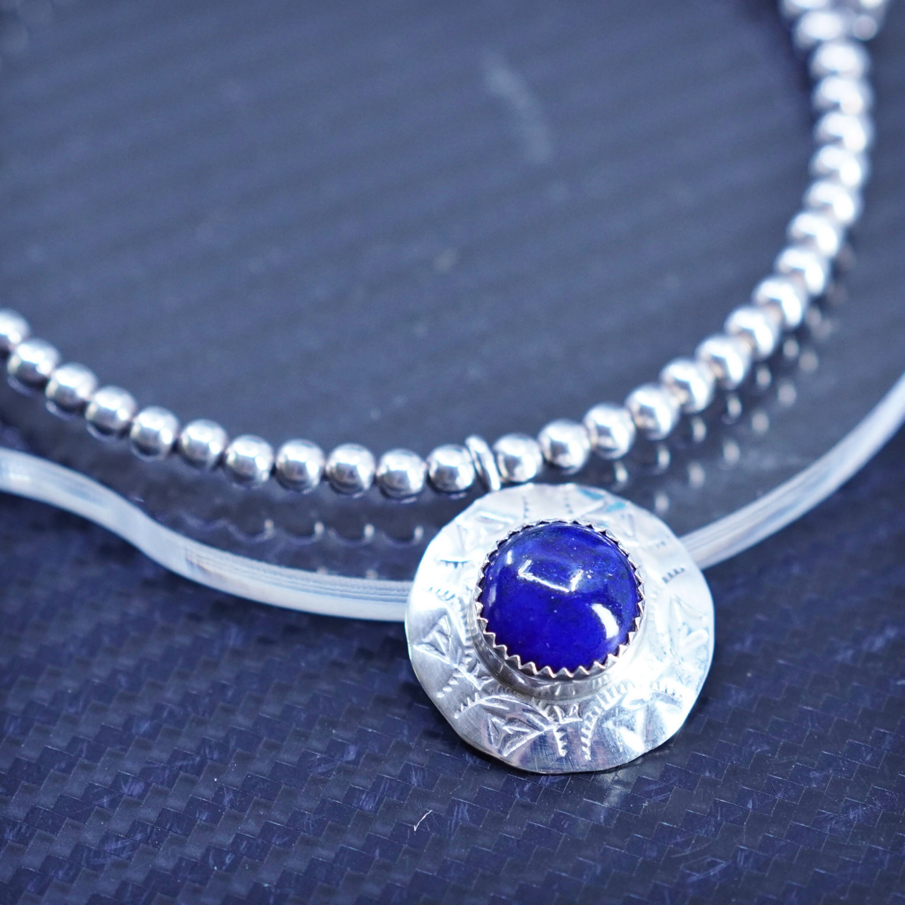 70s Vintage Mexican jewelry turquoise × lapis lazuli silver