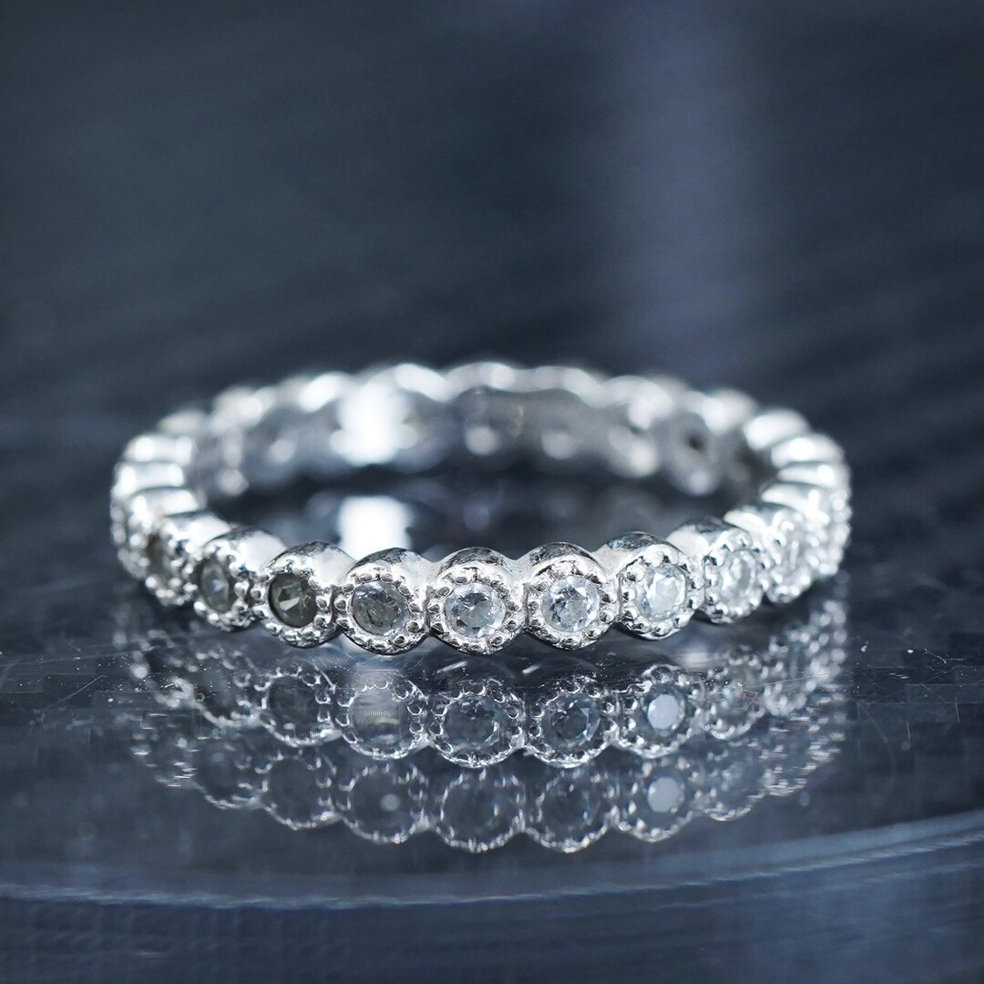 【再入荷！】 Size 7, Vintage Sterling Silver 925 Stackable Band Ring With アクセサリー