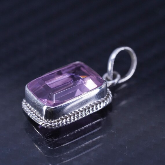 Vintage sterling 925 silver rectangular shaped pe… - image 3