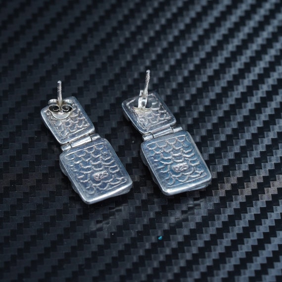 Mexican sterling silver 925 handmade earrings wit… - image 5