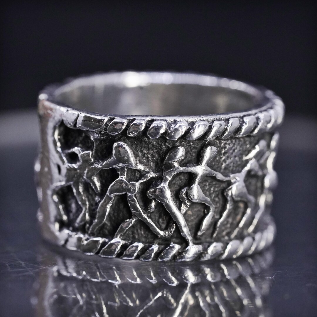 Size 5.5, Vintage Native American Southwestern Sterling Silver 925
