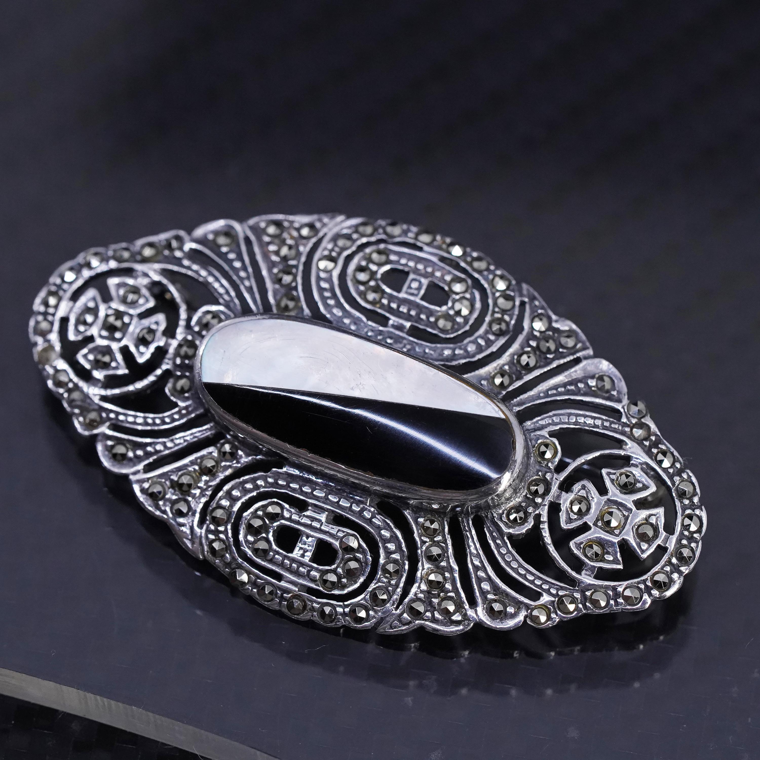 Broche Cygne Argent 800 et Marcasites Vintage (D'occasion) à Fribourg