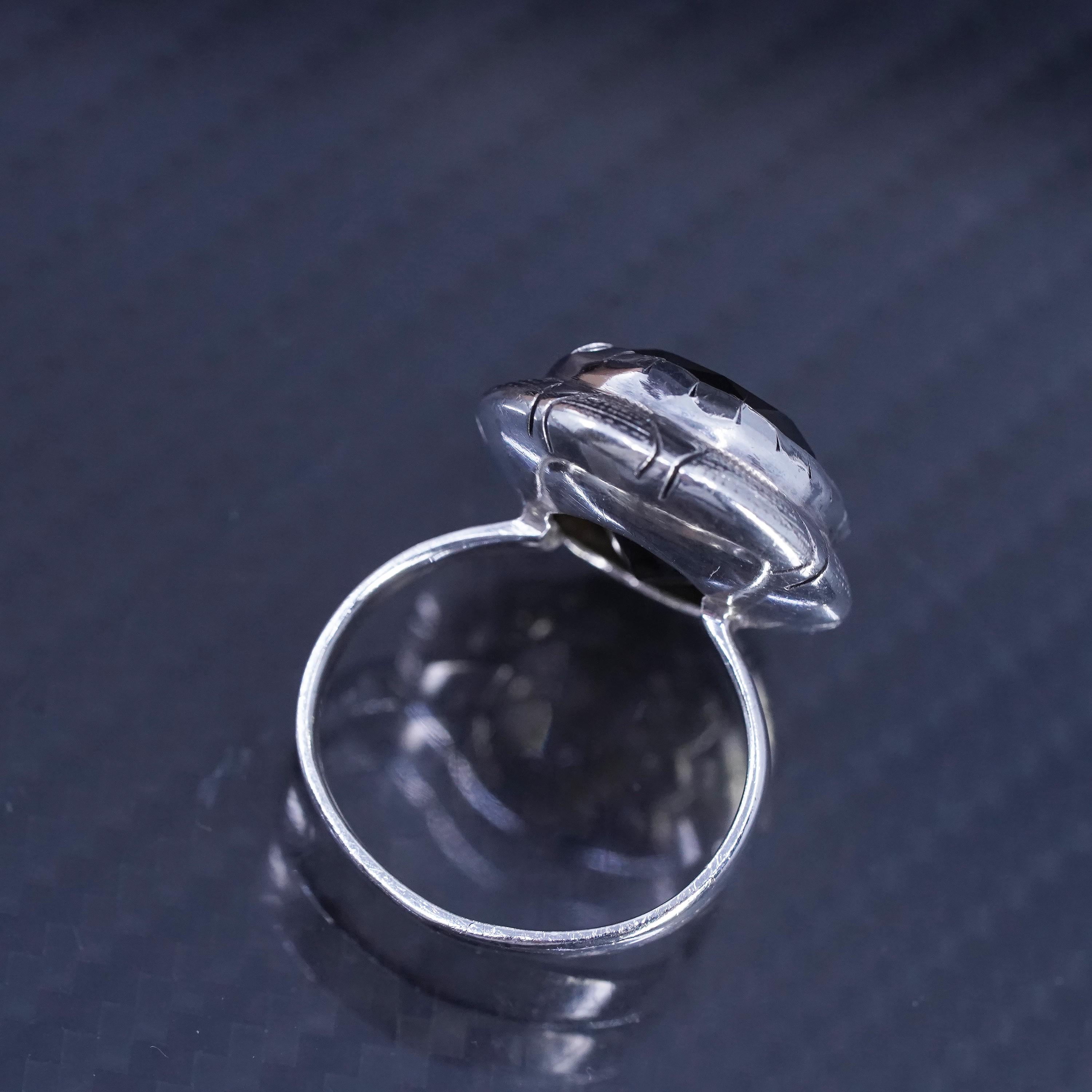 Size 6.5, Vintage Mexican Sterling Silver 925 Ring With Oval