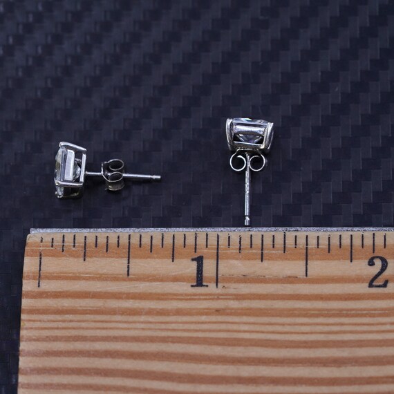 6mm Vintage sterling silver 925 square studs earr… - image 7