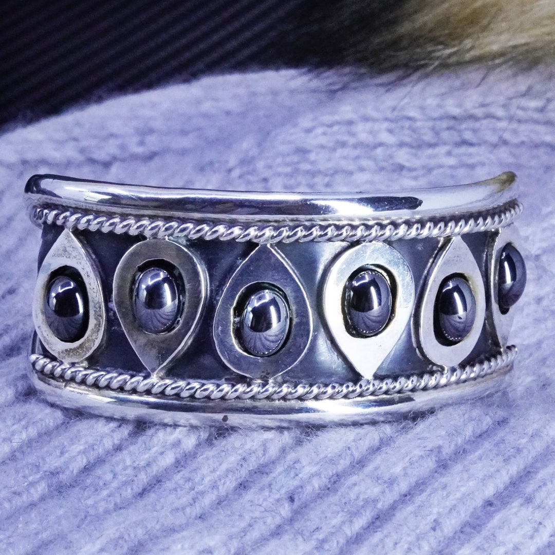 OUTLET SALE- 訳あり品など大放出 6.25”, Vintage Mexico Sterling Silver 925 Wide Cuff Bracelet アクセサリー