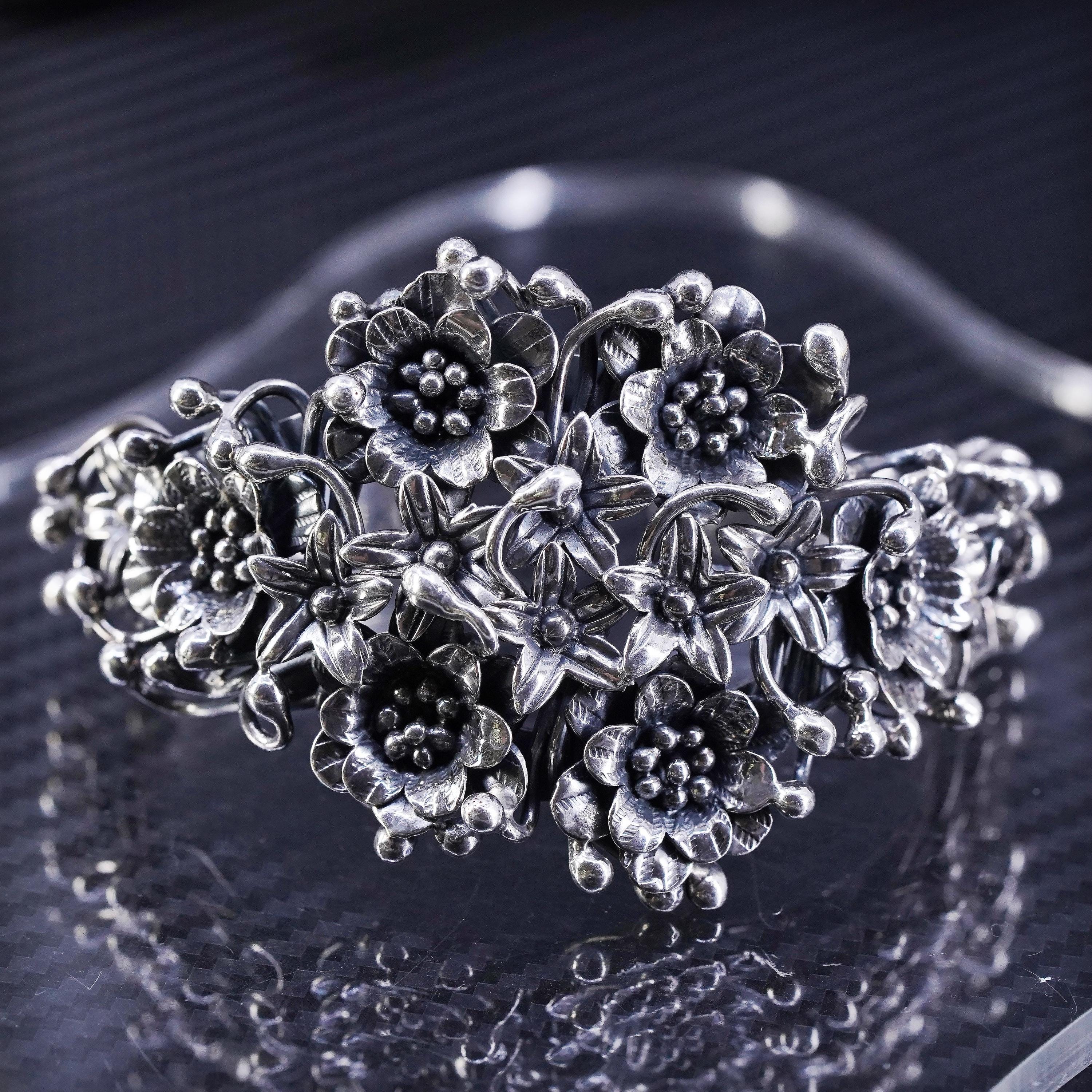 6.25”, Vintage Mexico Sterling Silver 925 Handmade Cuff
