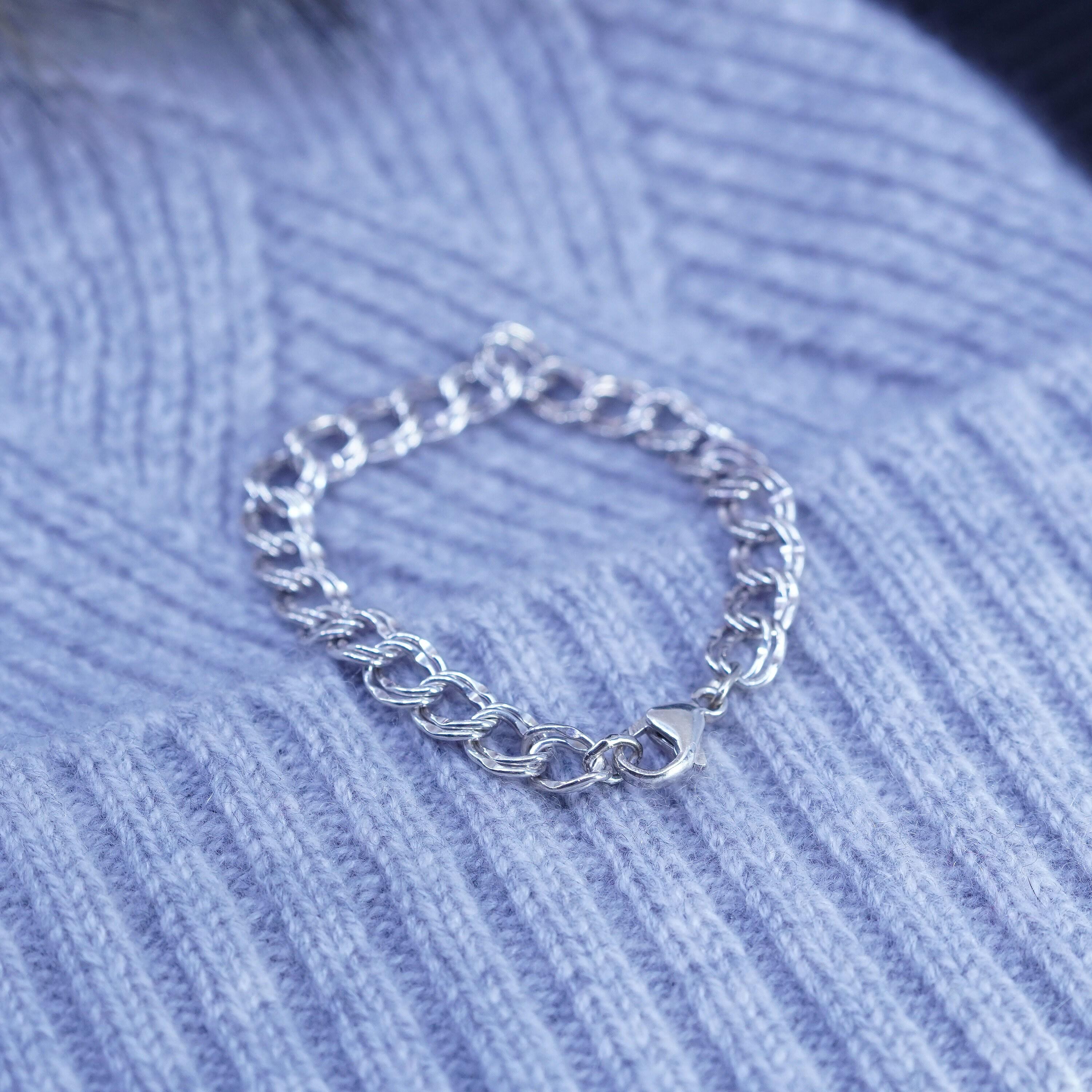 6.25” 8mm, Vintage Italy Sterling Silver 925 Double Curb Chain