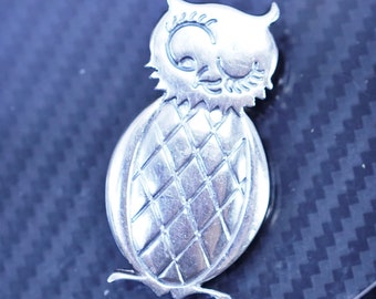 Max Brammer, Danimarca Vintage Sterling Silver fatto a mano wink Spilla gufo spilla, timbrato Brammer Danimarca sterling