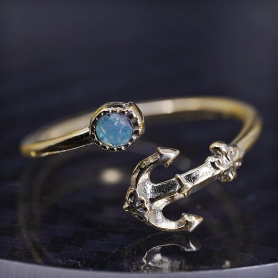 Size Adjustable Vintage Vermeil Yellow Gold Over Alex and Ani Sterling Silver 925 Handmade Anchor Wrap Band Ring Stamped 925 Alex and Ani Etsy Denmark