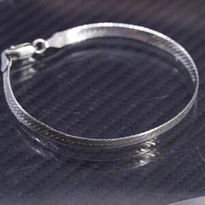 925 Italy Herringbone Bracelet Vintage - Etsy display picture 3