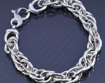 8” 4mm, Vintage Italian OTC Sterling Silver 925 Handmade Figaro