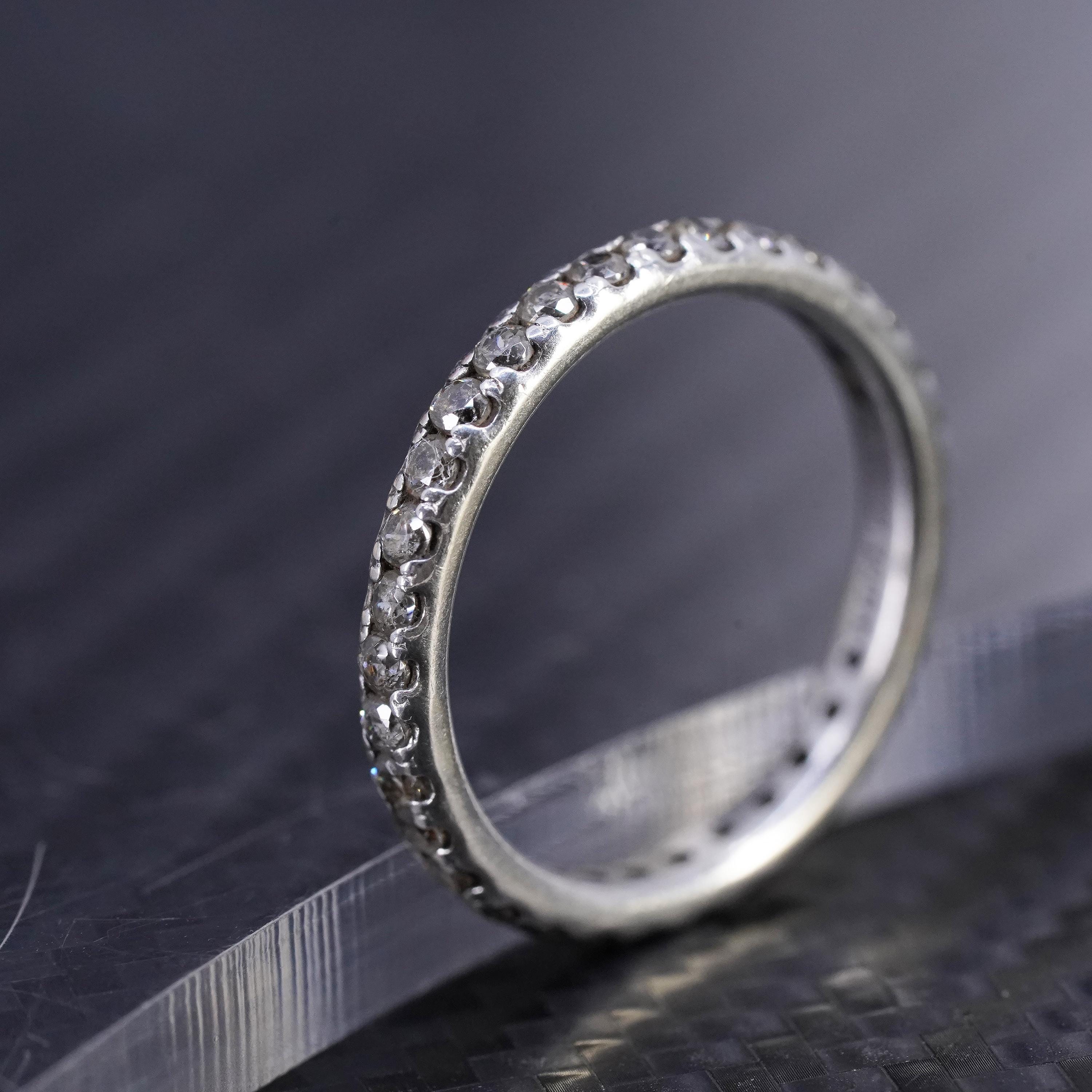 Size 6.25, Vintage Sterling Silver 925 Stackable Band Ring With