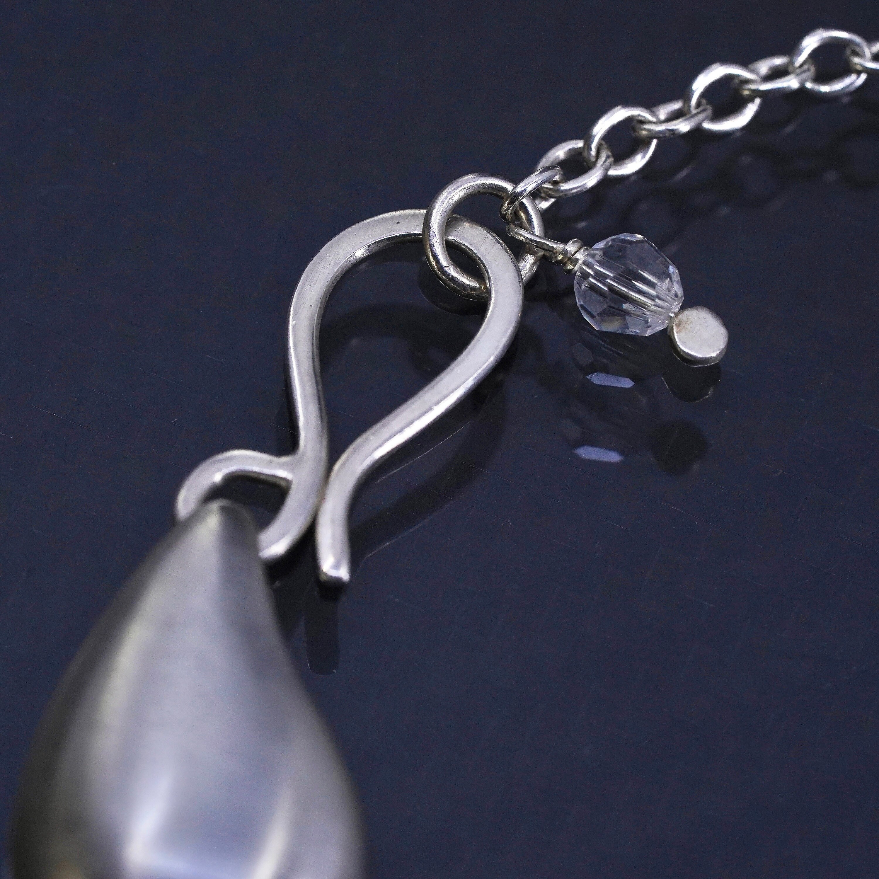 8”, Vintage N.E. From Modernist Matte Sterling 925 Silver 8”, Vintage N.E. From Modernist Matte Sterling 925 Silver