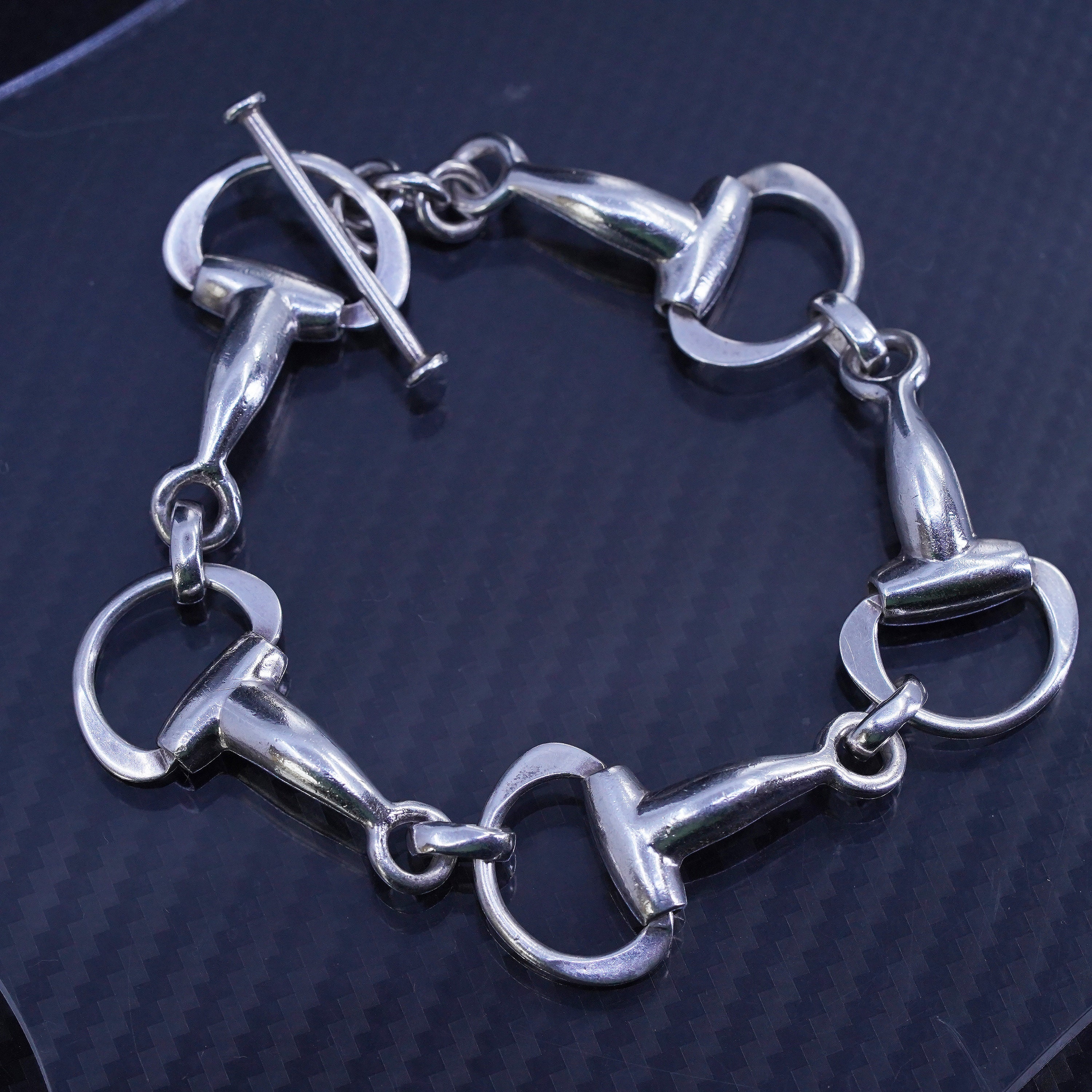 6.75”, vintage Mexican 925 Sterling Silver Equestrian Horse Snaffle Bit Bangle Bracelet, stamped 925 Mexico TV-153 6.75”, vintage Mexican 925 Sterling Silver Equestrian Horse Snaffle Bit Bangle Bracelet, stamped 925 Mexico TV-153
