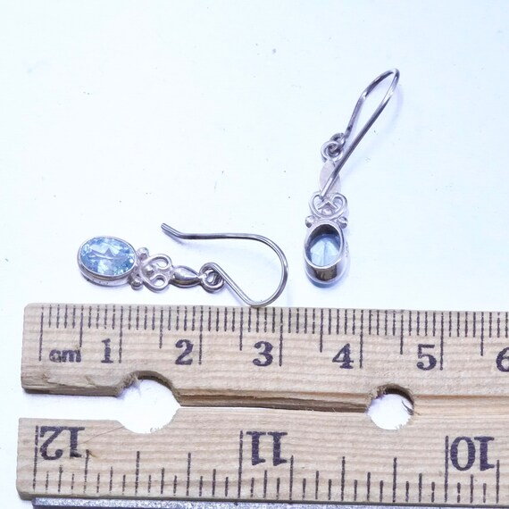Vintage sterling silver 925 earrings with blue cr… - image 5