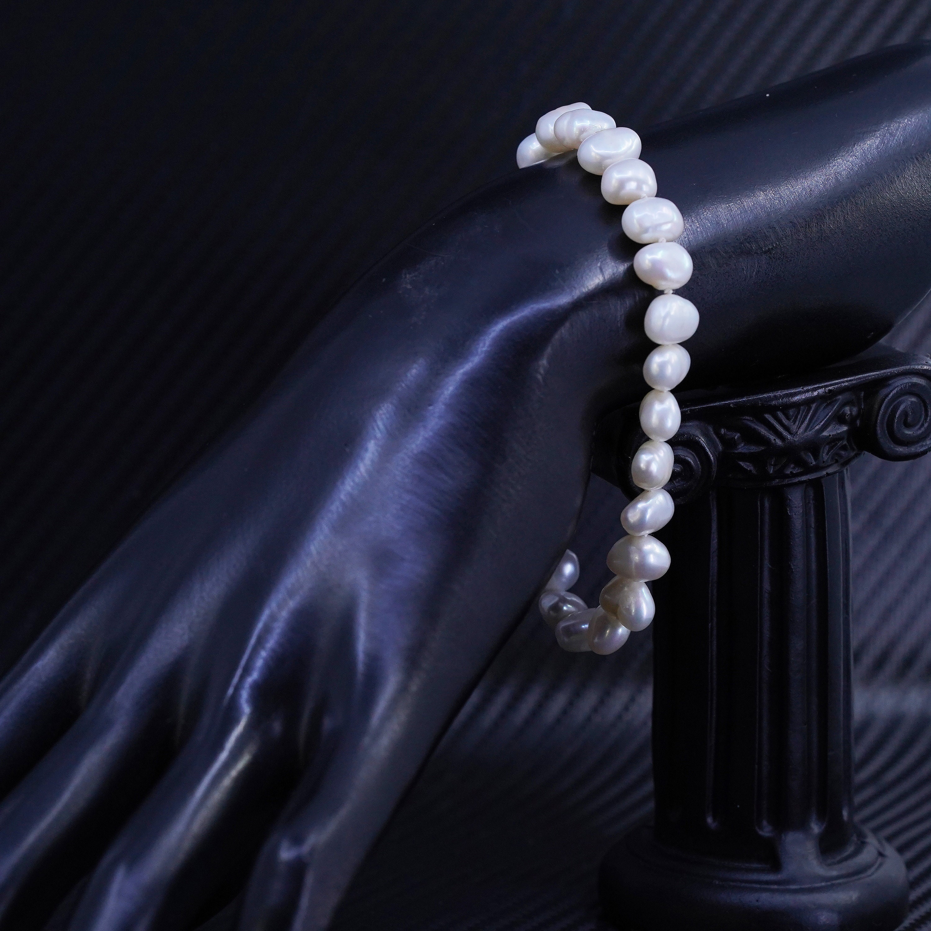 7.25”, Vintage Sterling Silver 925 Handmade Freshwater Pearl 7.25”, Vintage Sterling Silver 925 Handmade Freshwater Pearl